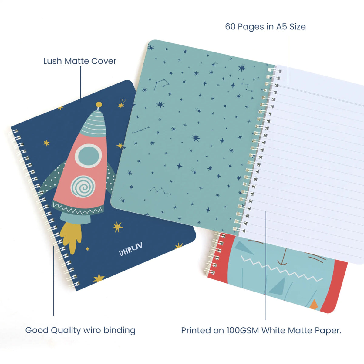 Personalised Space Explorer Spiral Notebook for Kids - image 4