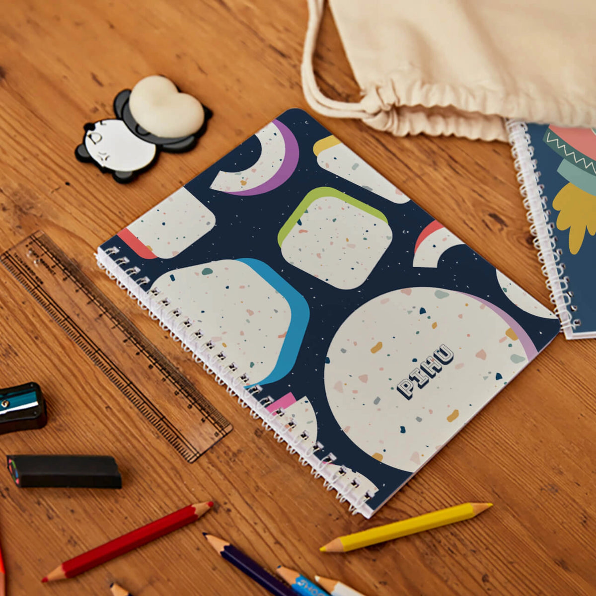 Personalised Terrazzo Pop Spiral Notebook for Kids - image 2