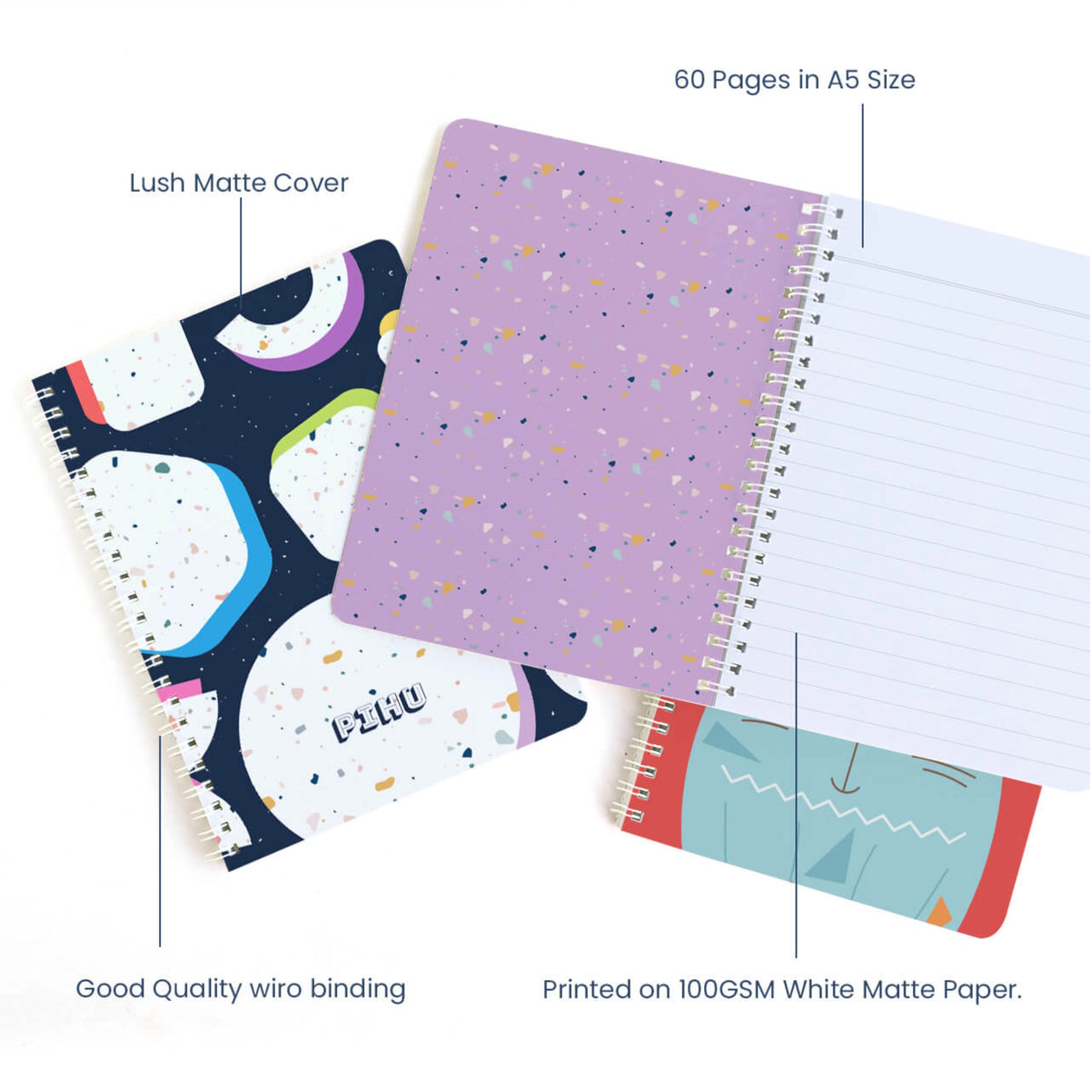 Personalised Terrazzo Pop Spiral Notebook for Kids - image 4