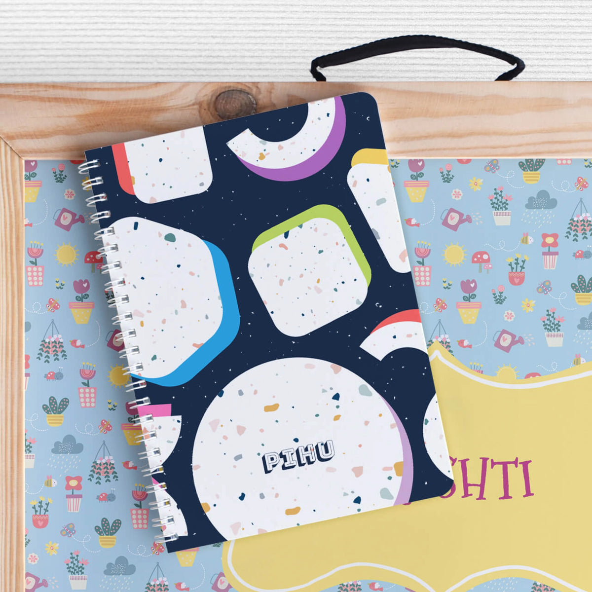 Personalised Terrazzo Pop Spiral Notebook for Kids - image 5