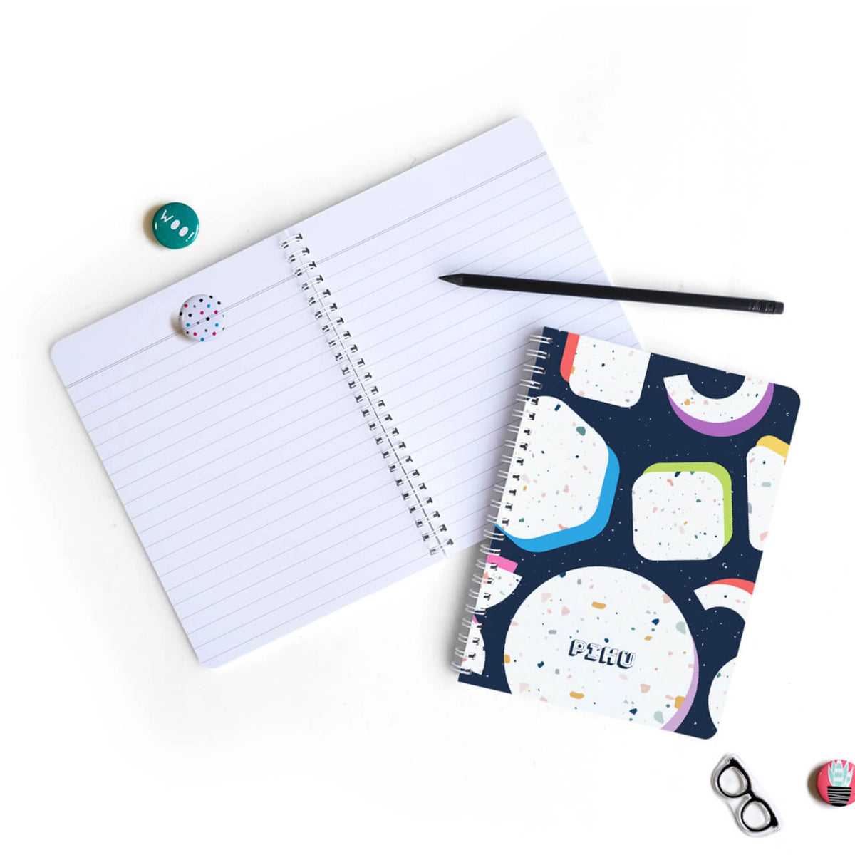 Personalised Terrazzo Pop Spiral Notebook for Kids - image 6