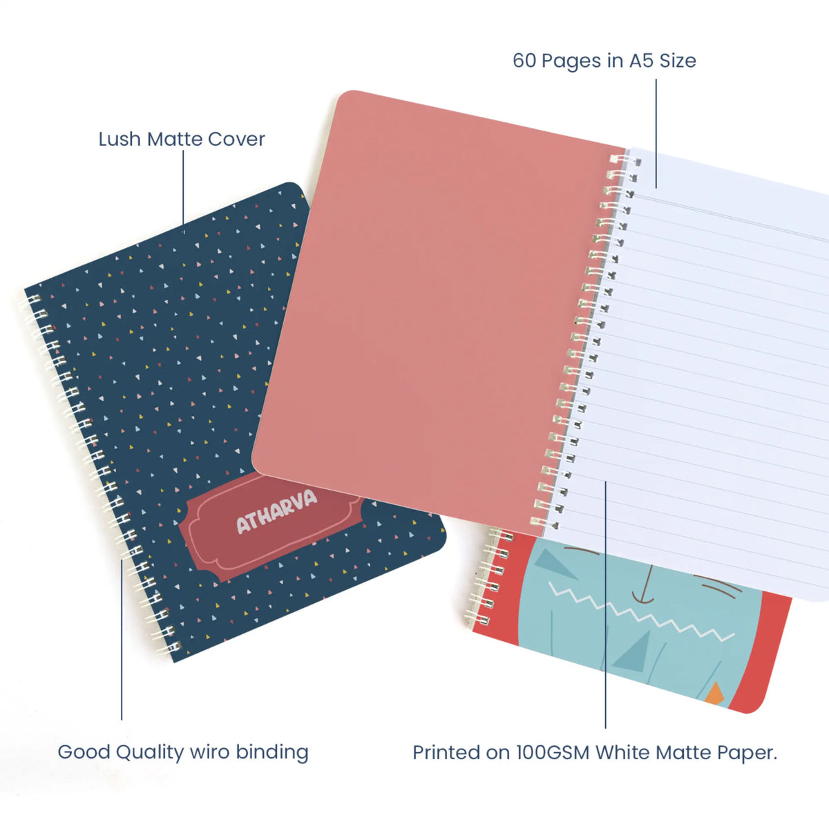 Personalised Triangle Tango Spiral Notebook for Kids - image 4