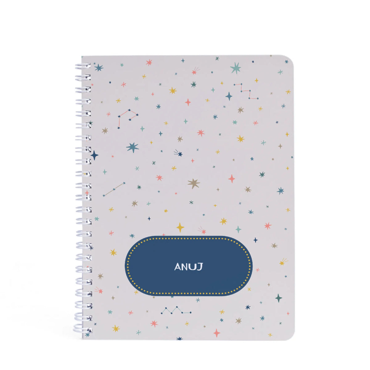 Personalised Twinkling Stars Spiral Notebook for Kids - image 1