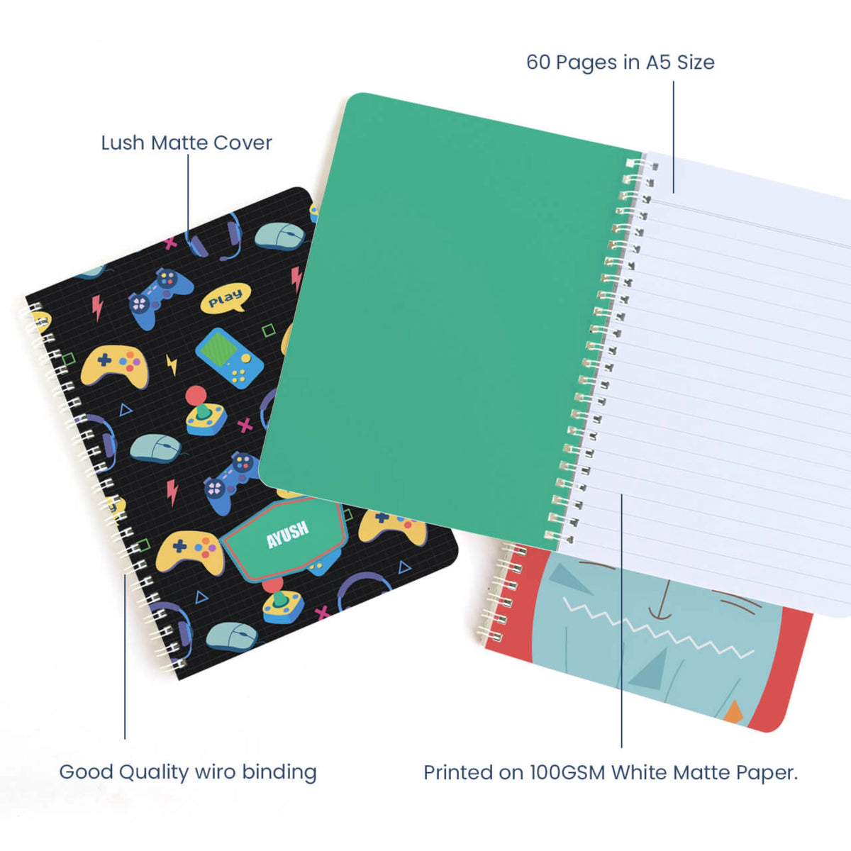 Personalised Video Game Spiral Notebook for Kids - image 4