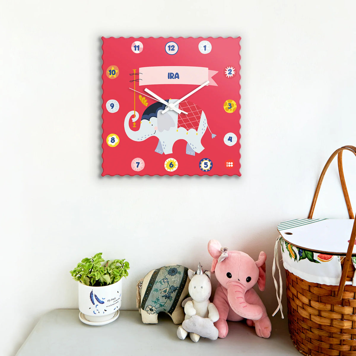 Personalised Animal Circus Wall Clock for Kids Room - image 2