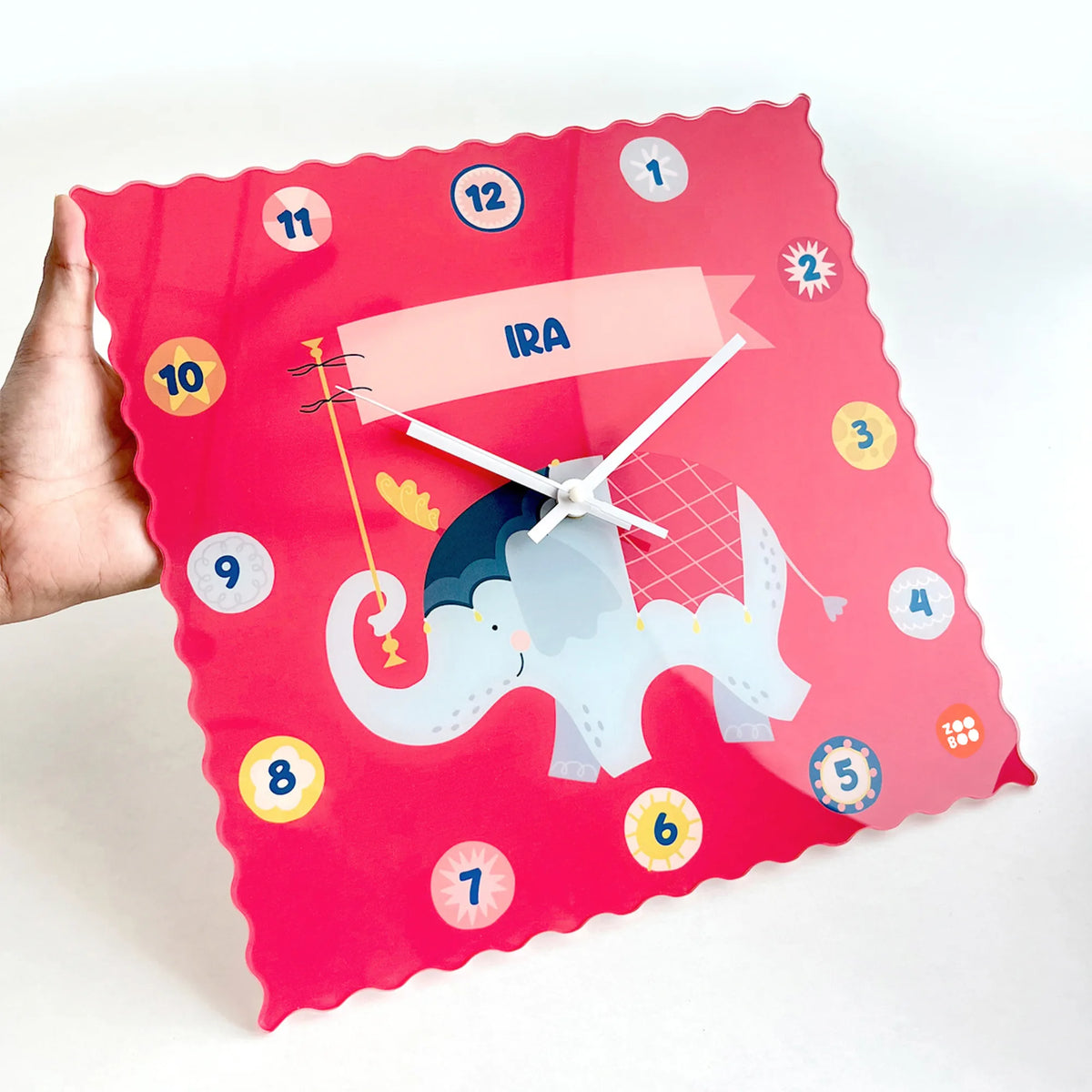 Personalised Animal Circus Wall Clock for Kids Room - image 4