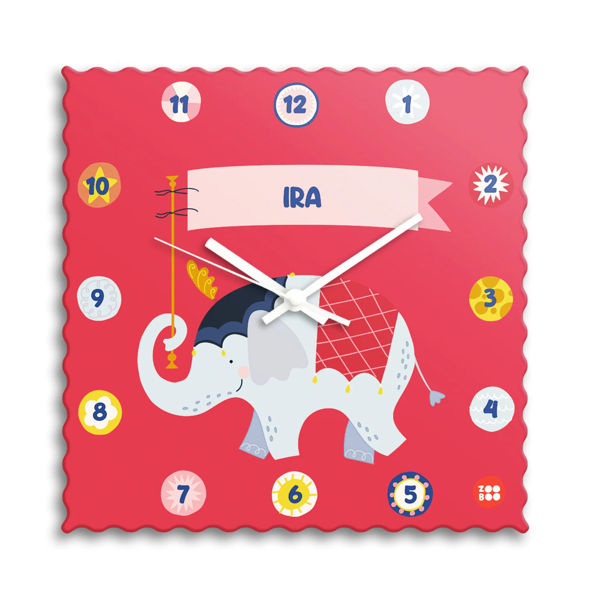 Personalised Animal Circus Wall Clock for Kids Room - image 1