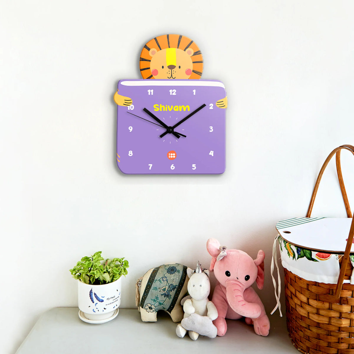 Personalised Animal Library Wall Clock for Kids Room - image 2