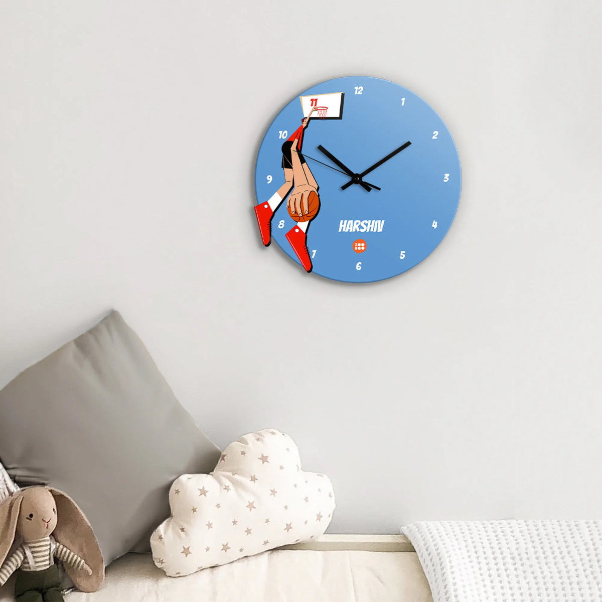 Personalised Basketball Fever Boy Wall Clock for Kids Room - image 3