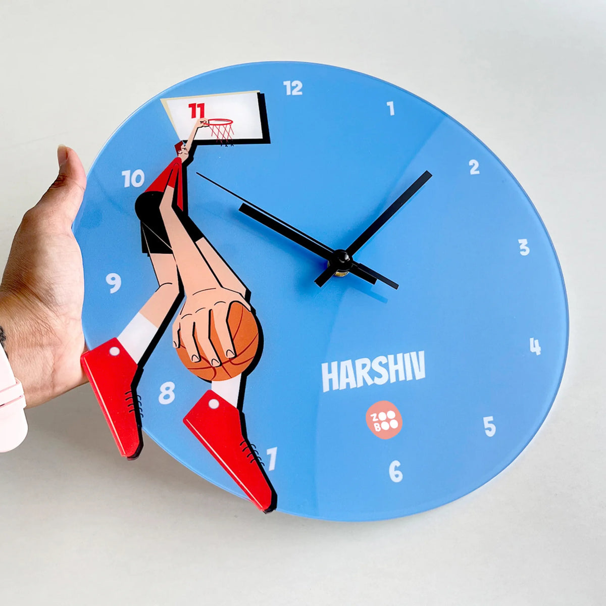 Personalised Basketball Fever Boy Wall Clock for Kids Room - image 4