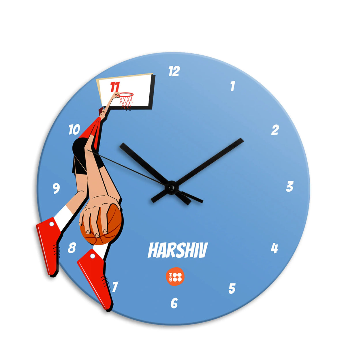 Personalised Basketball Fever Boy Wall Clock for Kids Room - image 1