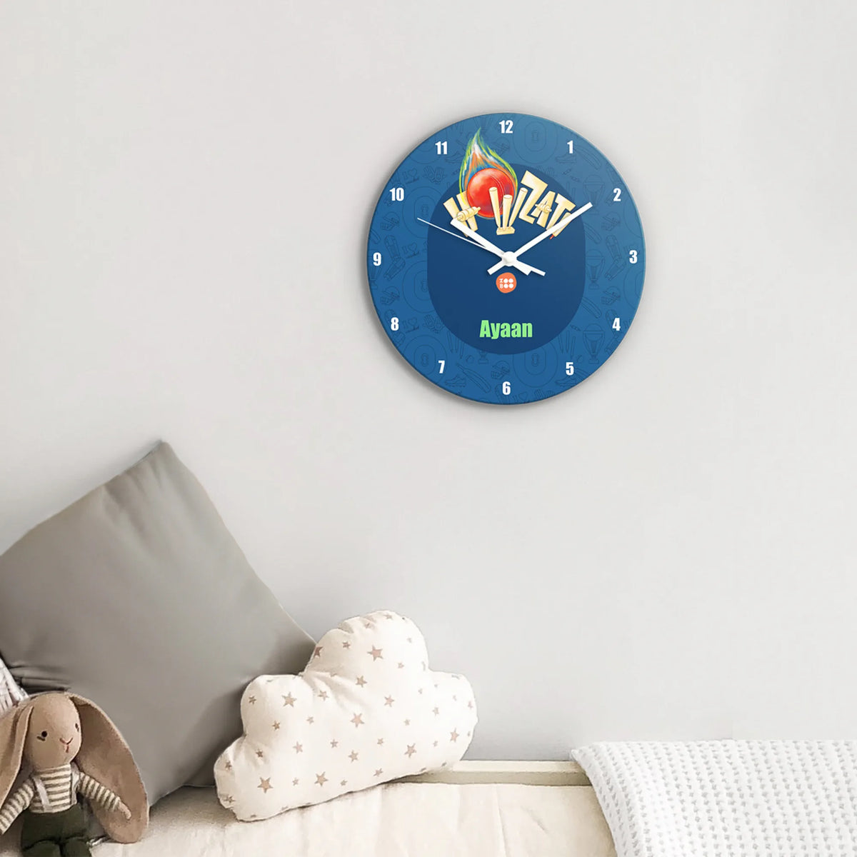 Personalised Cricket Buzz Wall Clock for Kids Room - image 3