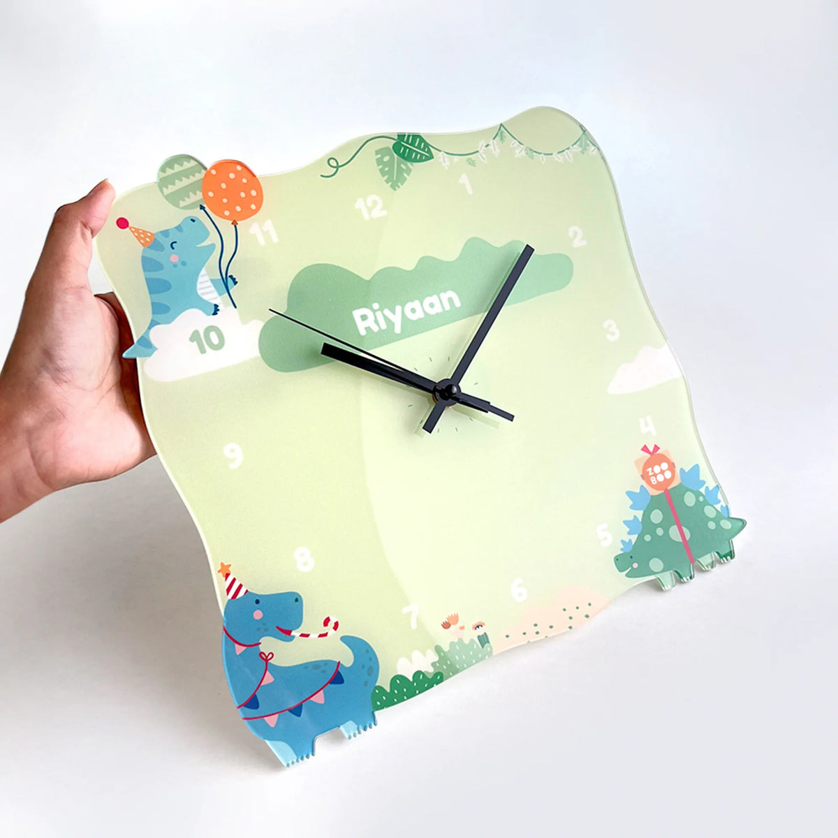 Personalised Dino Party Wall Clock for Kids Room - image 4