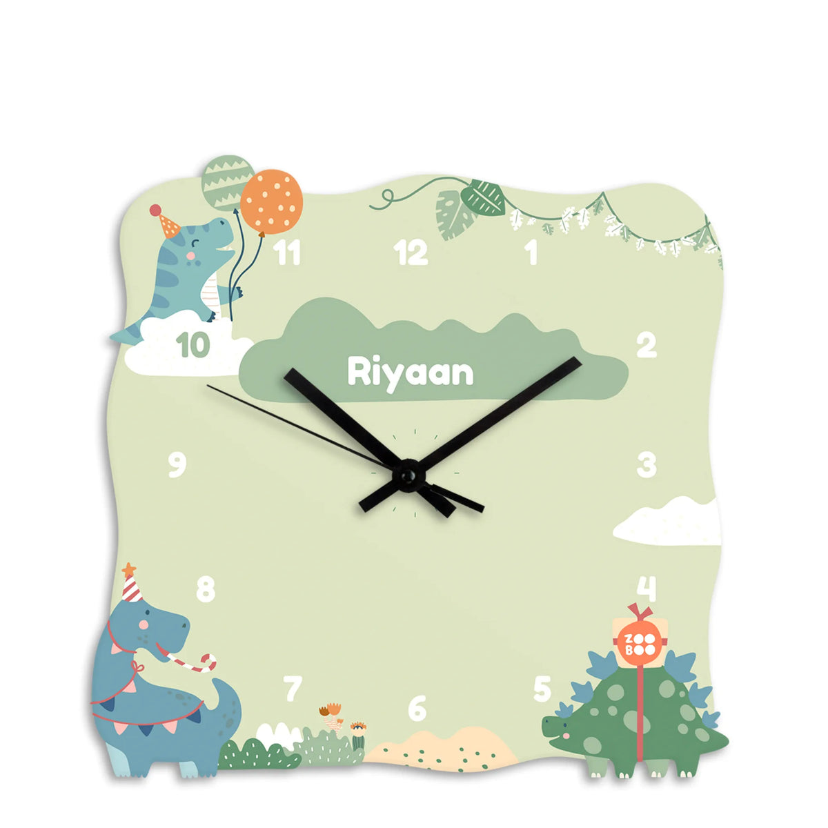 Personalised Dino Party Wall Clock for Kids Room - image 1