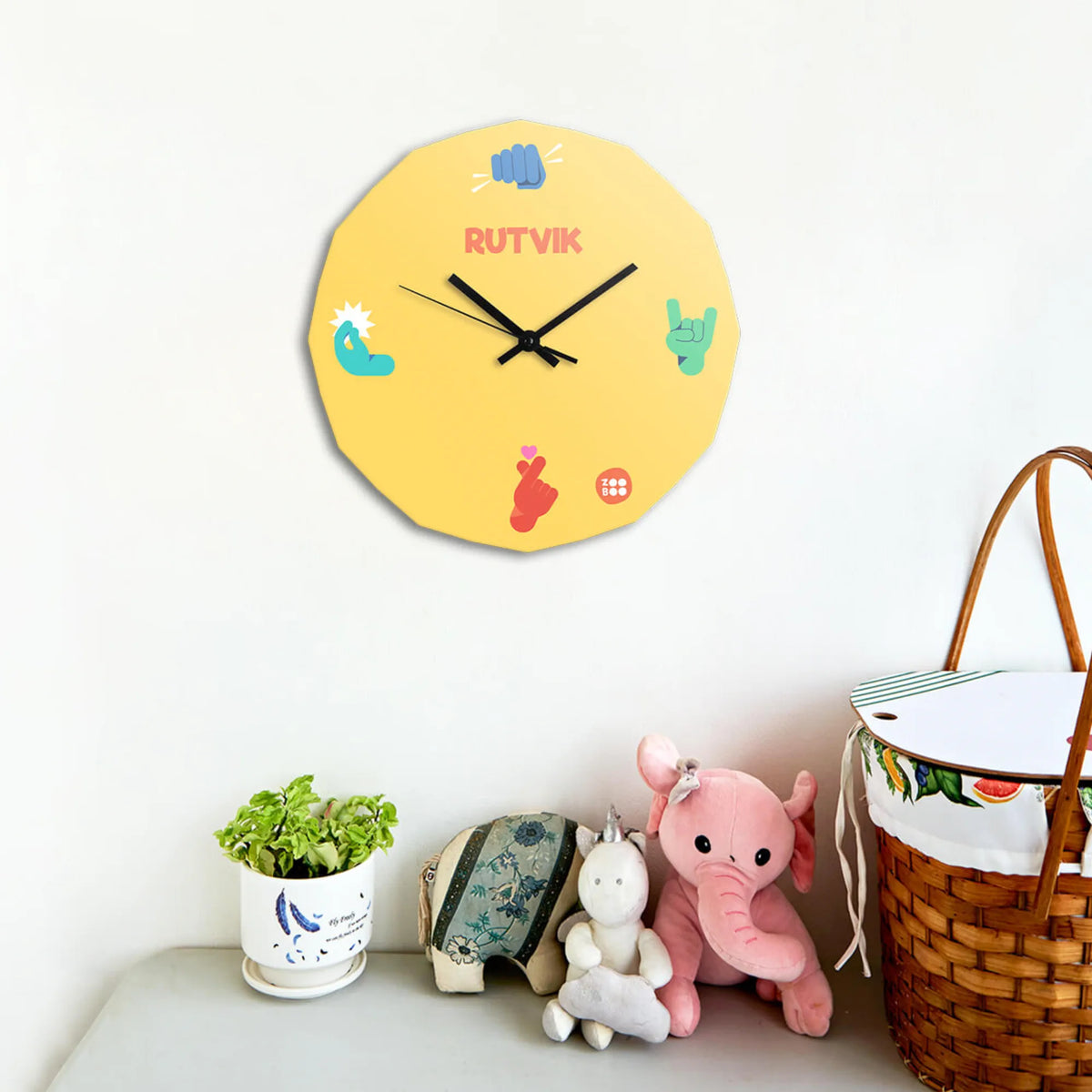 Personalised Emoji Moves Wall Clock for Kids Room - image 2