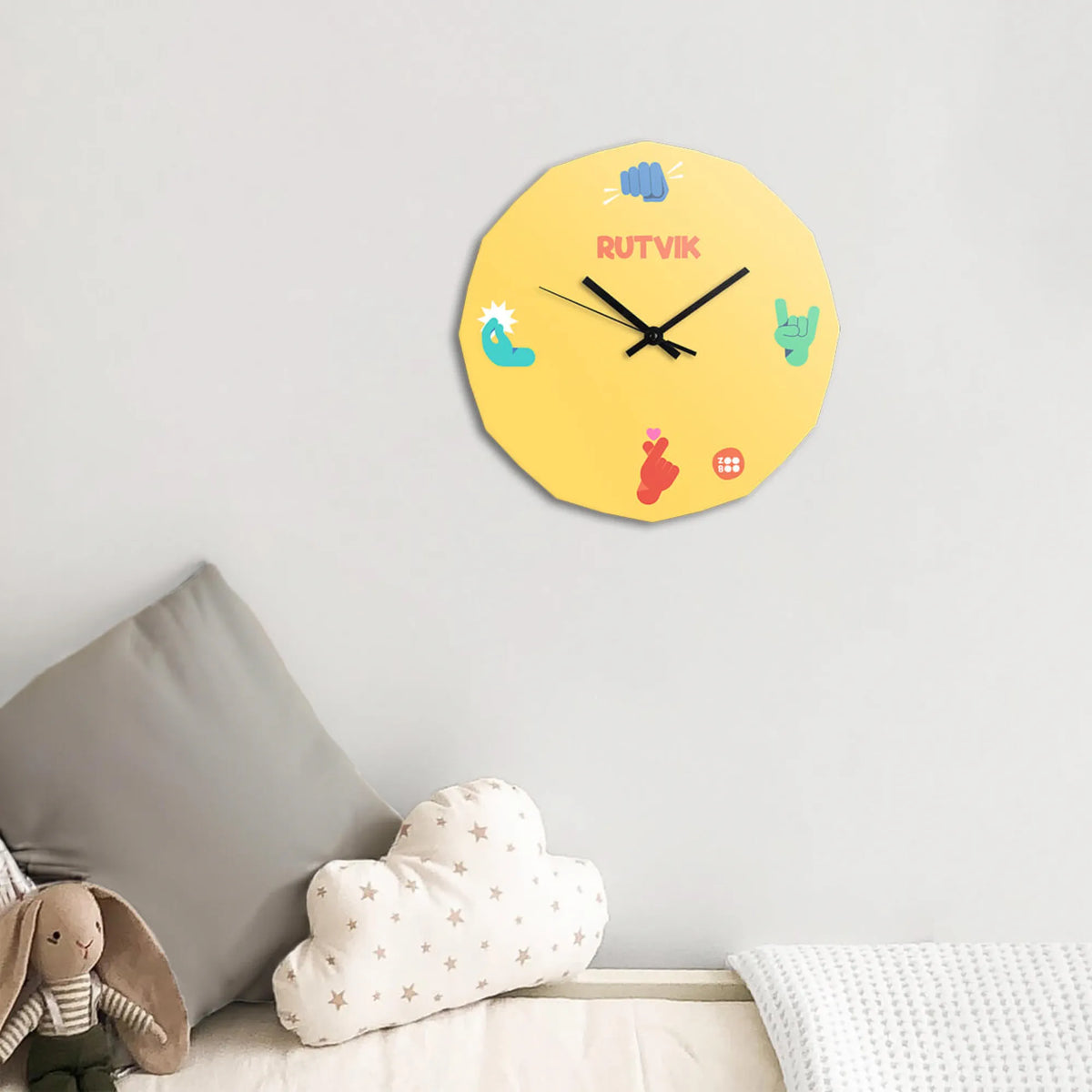 Personalised Emoji Moves Wall Clock for Kids Room - image 3