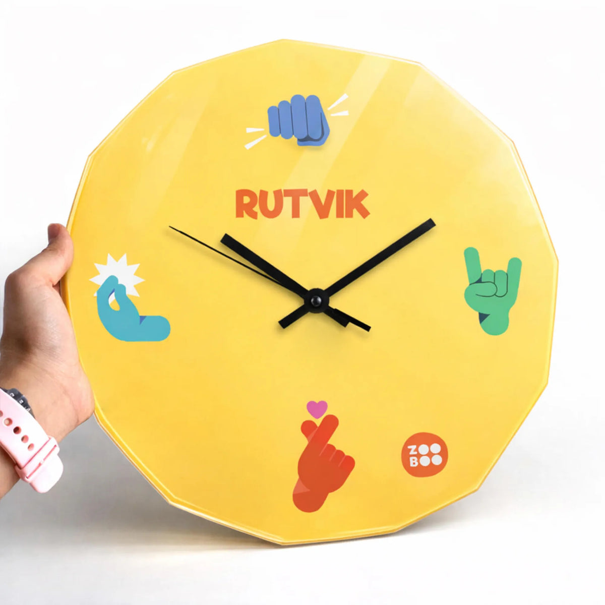 Personalised Emoji Moves Wall Clock for Kids Room - image 4