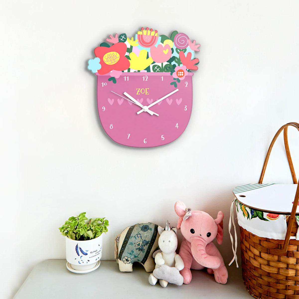 Personalised Flower Power Wall Clock for Kids Room - image 2