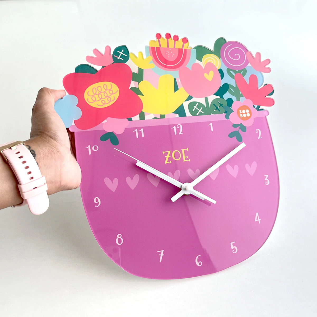 Personalised Flower Power Wall Clock for Kids Room - image 4