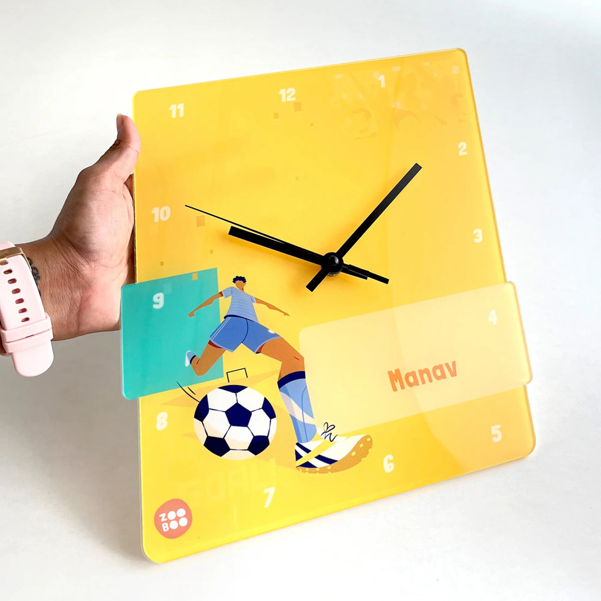 Personalised Football Goals Boy Wall Clock for Kids Room - image 4