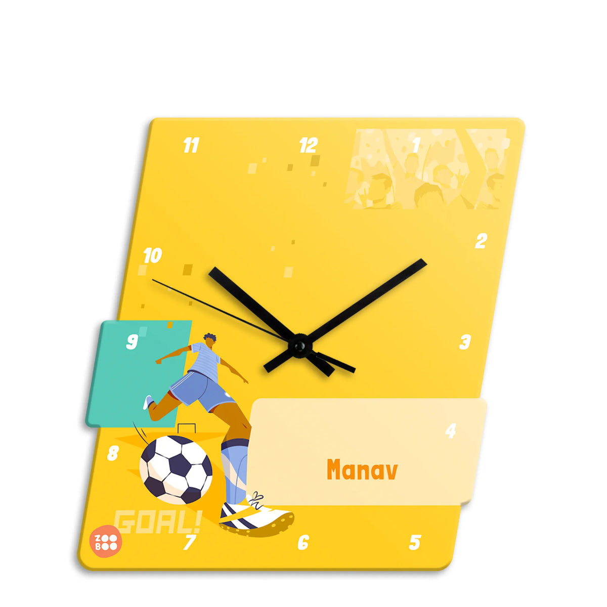 Personalised Football Goals Boy Wall Clock for Kids Room - image 1