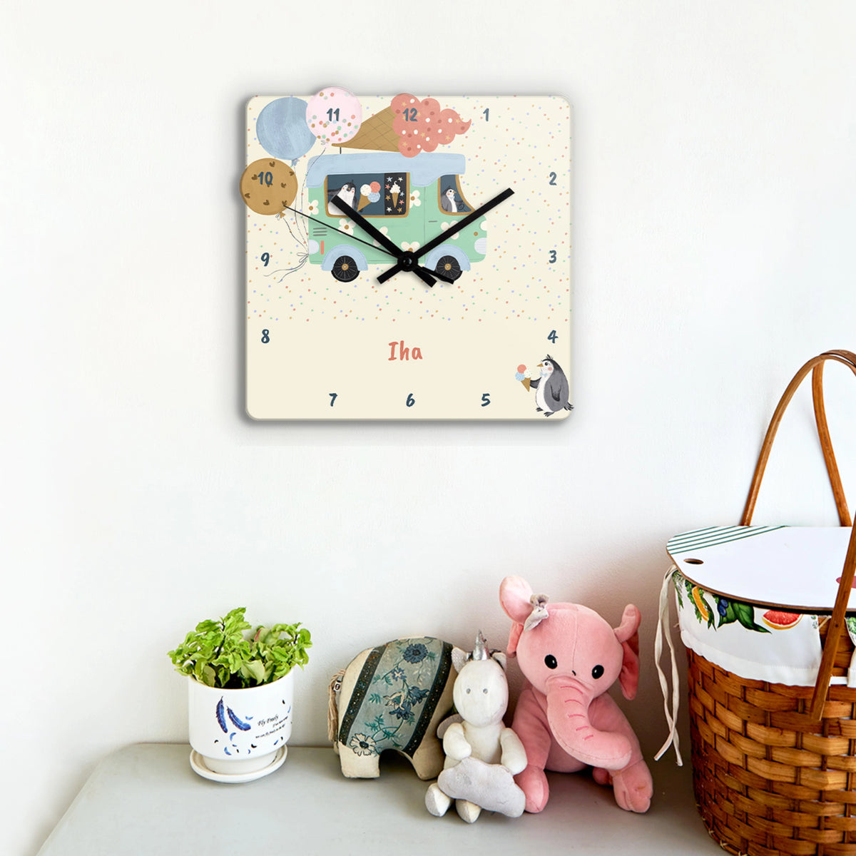 Personalised Ice Cream Fun Wall Clock for Kids Room - image 2