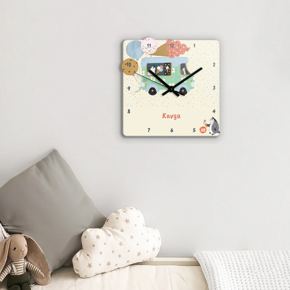 Personalised Ice Cream Fun Wall Clock for Kids Room - image 3