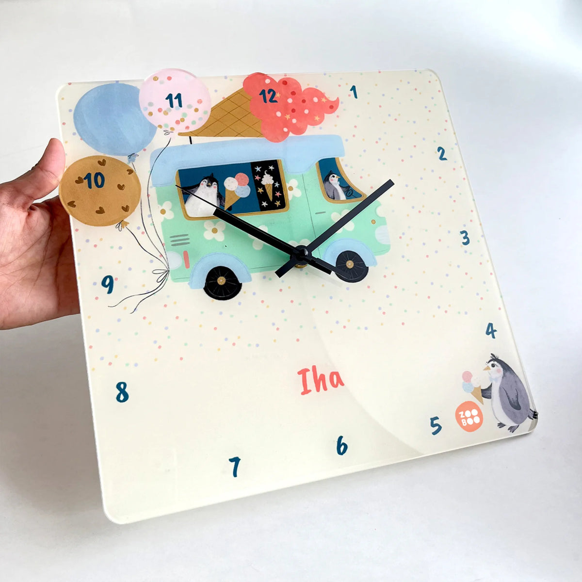 Personalised Ice Cream Fun Wall Clock for Kids Room - image 4