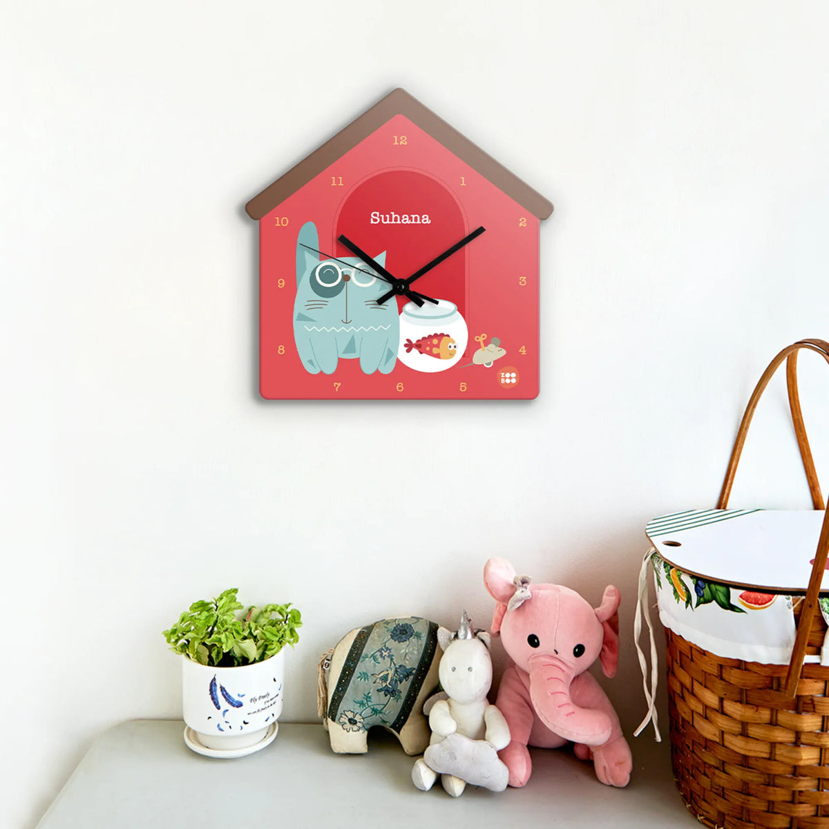 Personalised Kitty Cat Wall Clock for Kids Room - image 2