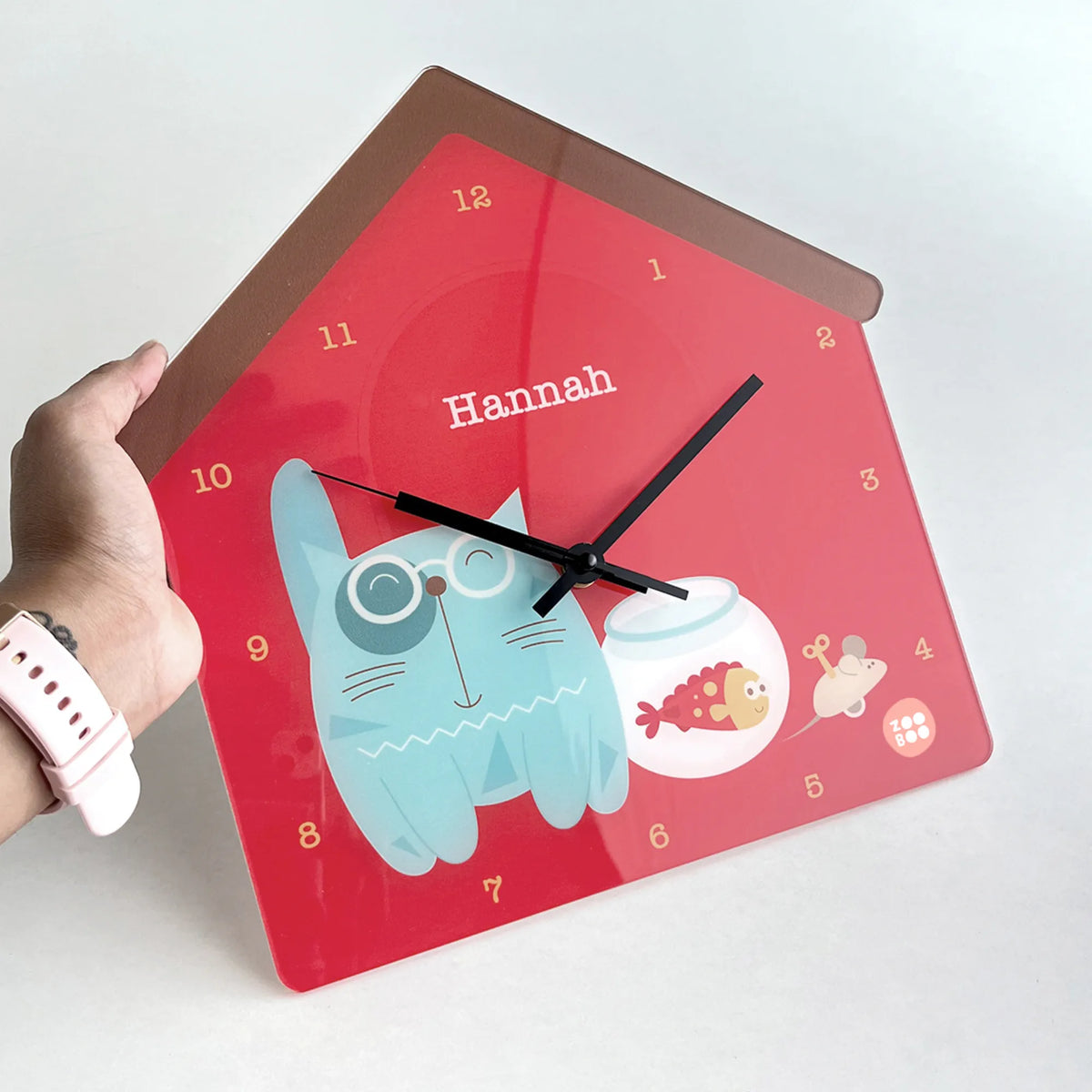 Personalised Kitty Cat Wall Clock for Kids Room - image 4