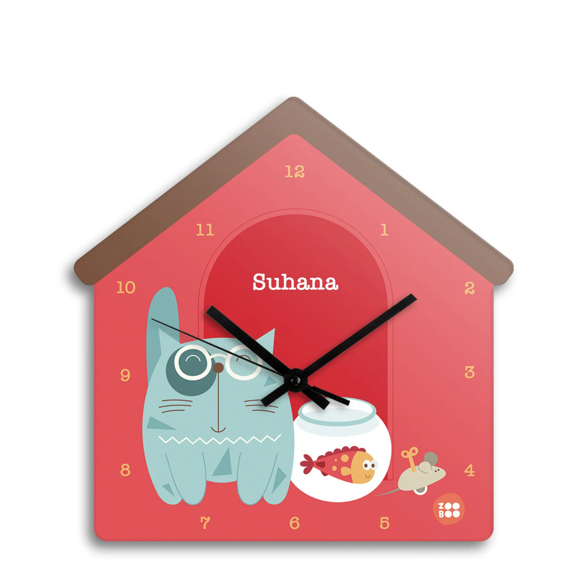 Personalised Kitty Cat Wall Clock for Kids Room - image 1