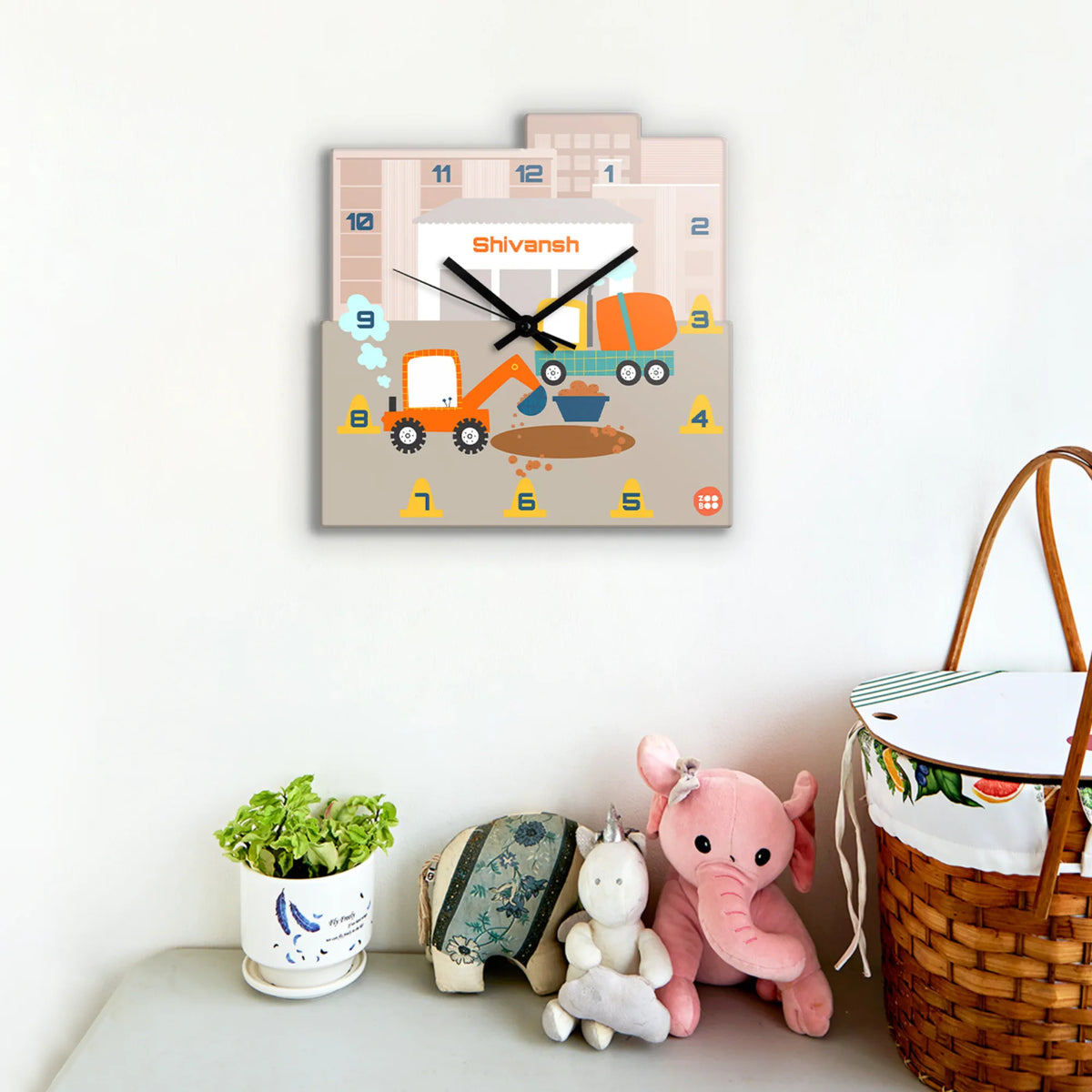 Personalised Let's Build Wall Clock for Kids Room - image 2