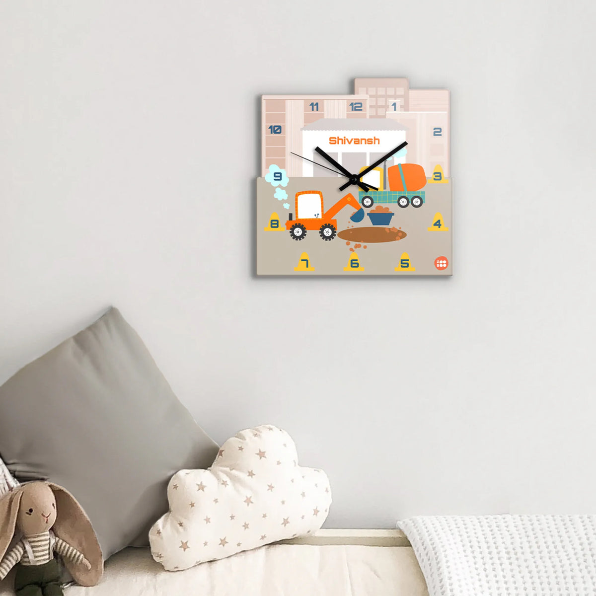Personalised Let's Build Wall Clock for Kids Room - image 3