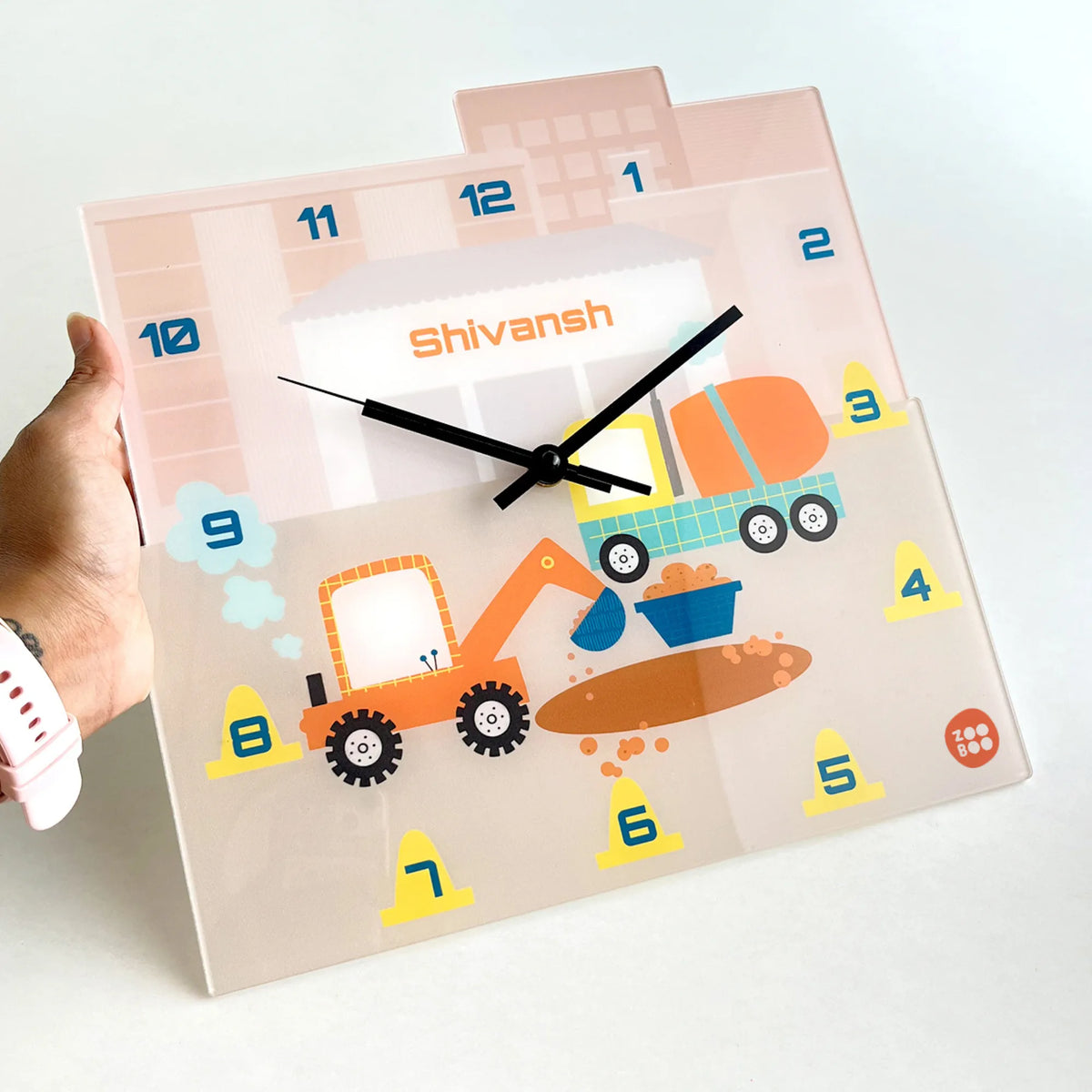 Personalised Let's Build Wall Clock for Kids Room - image 4