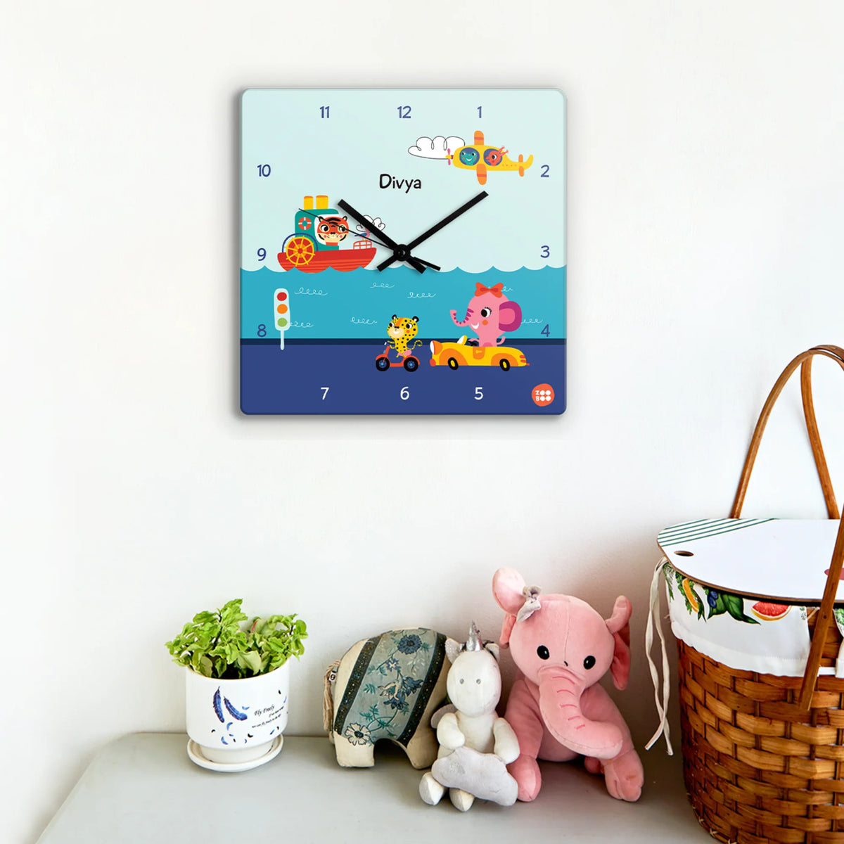 Personalised Let's Travel Wall Clock for Kids Room - image 2