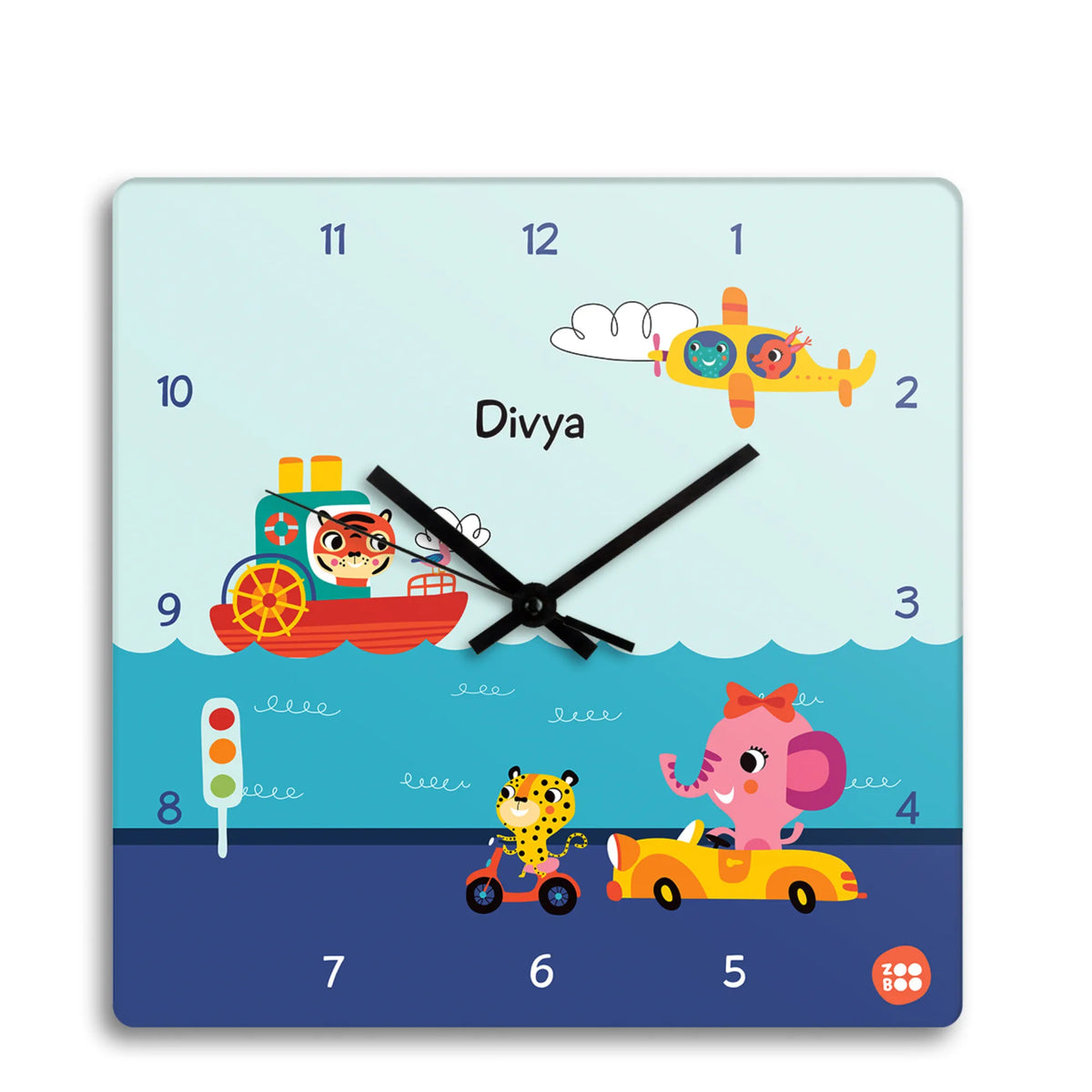Personalised Let's Travel Wall Clock for Kids Room - image 1