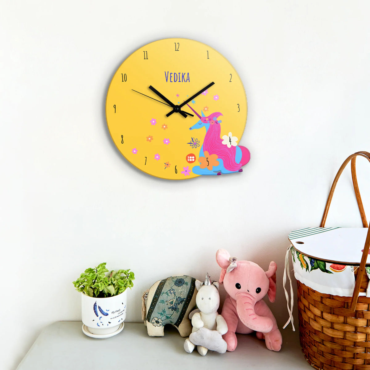 Personalised Magical Unicorn Wall Clock for Kids Room - image 2