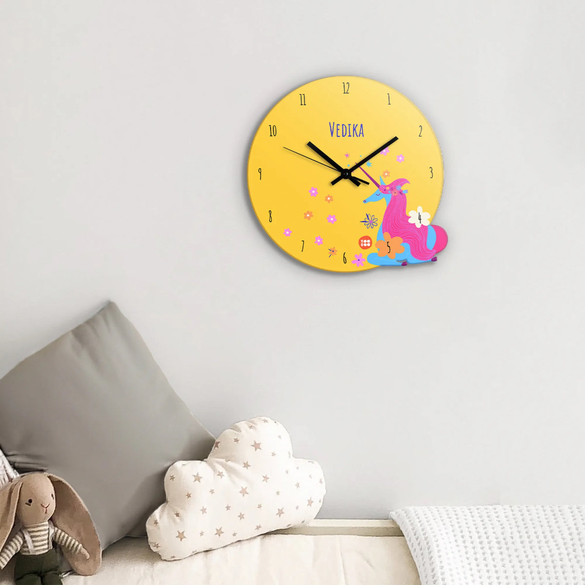 Personalised Magical Unicorn Wall Clock for Kids Room - image 3