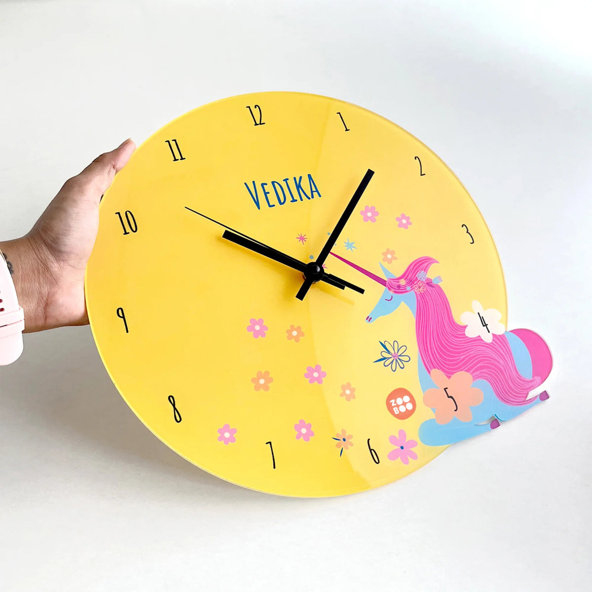 Personalised Magical Unicorn Wall Clock for Kids Room - image 4