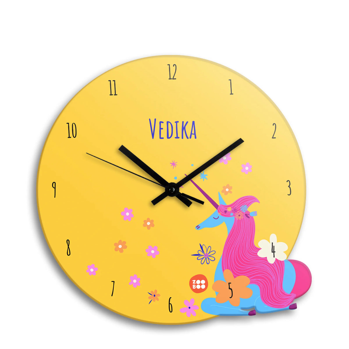 Personalised Magical Unicorn Wall Clock for Kids Room - image 1