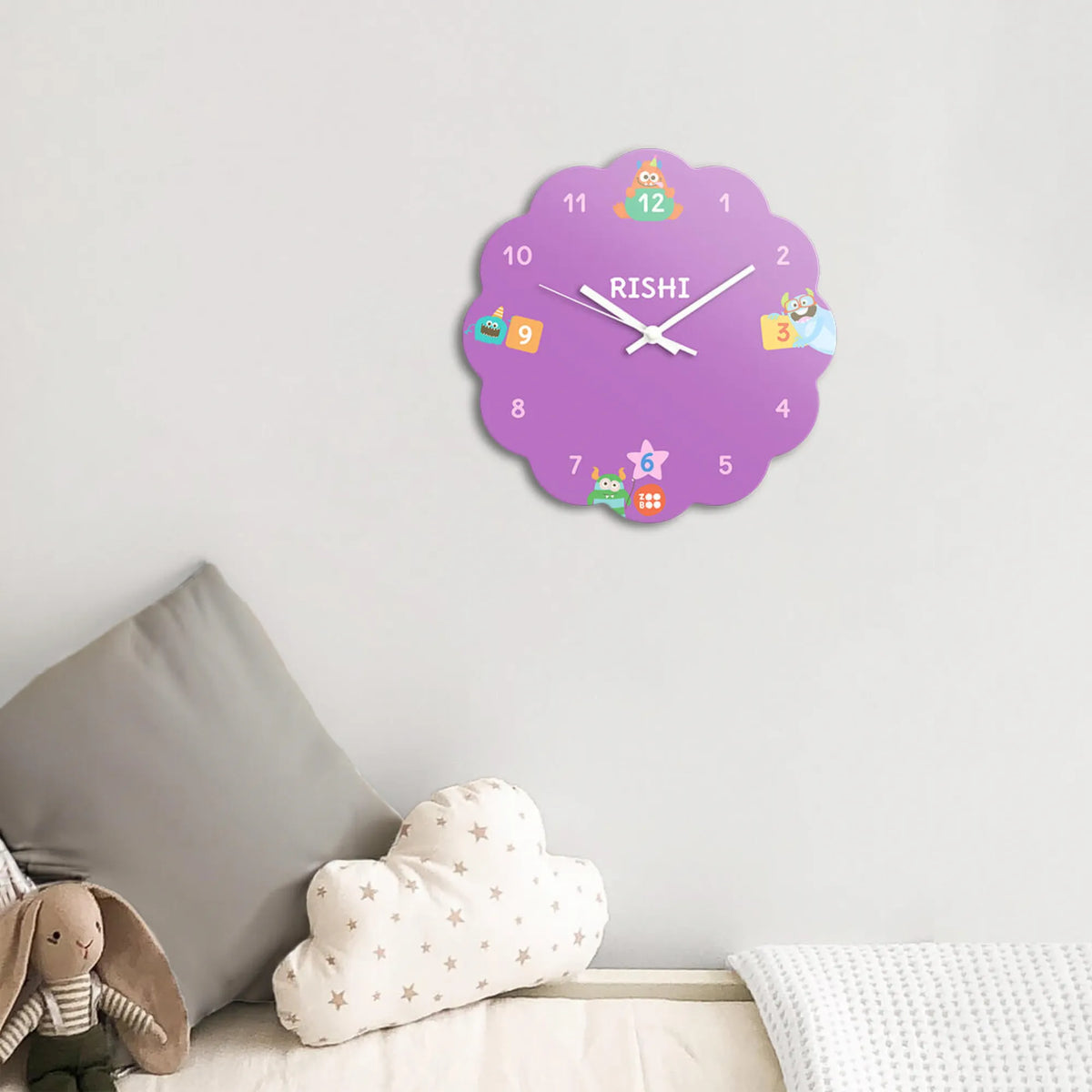 Personalised Monster Party Wall Clock for Kids Room - image 3