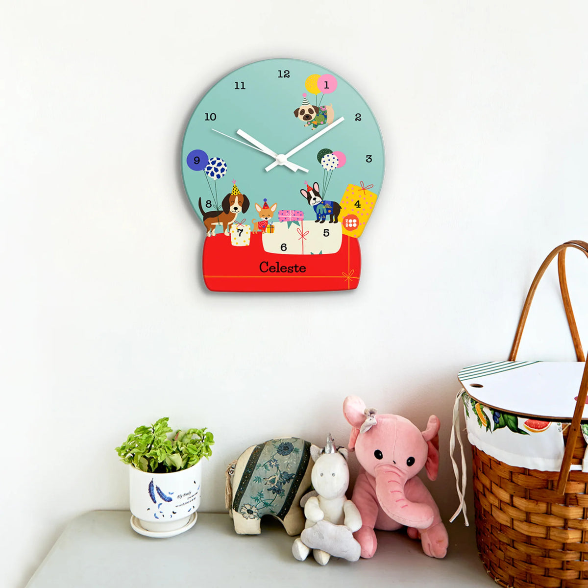 Personalised Paw Party Wall Clock for Kids Room - image 2