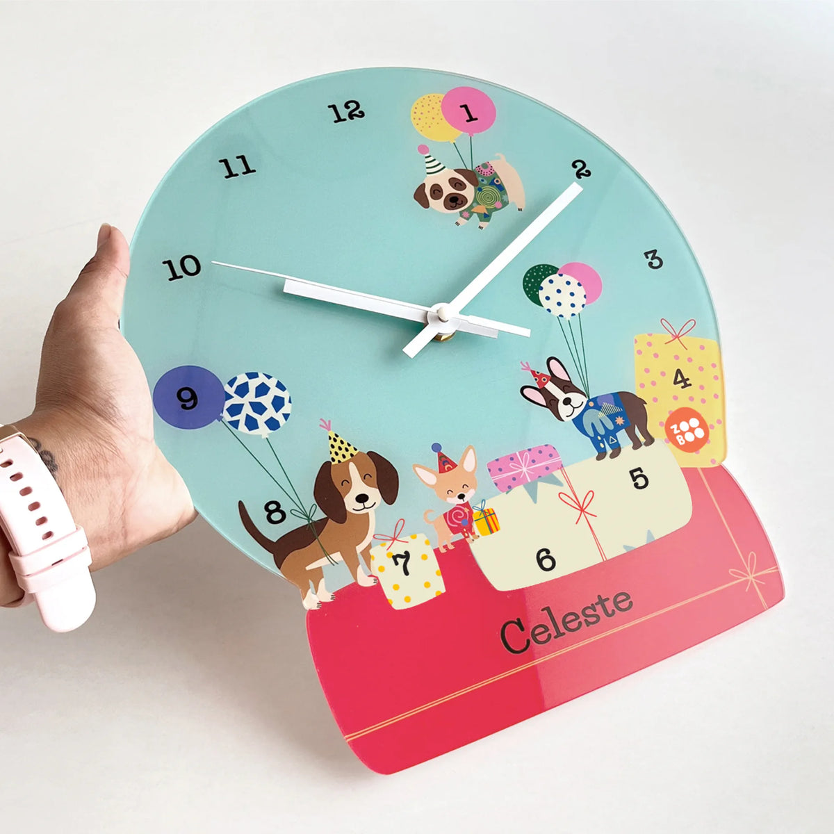 Personalised Paw Party Wall Clock for Kids Room - image 4