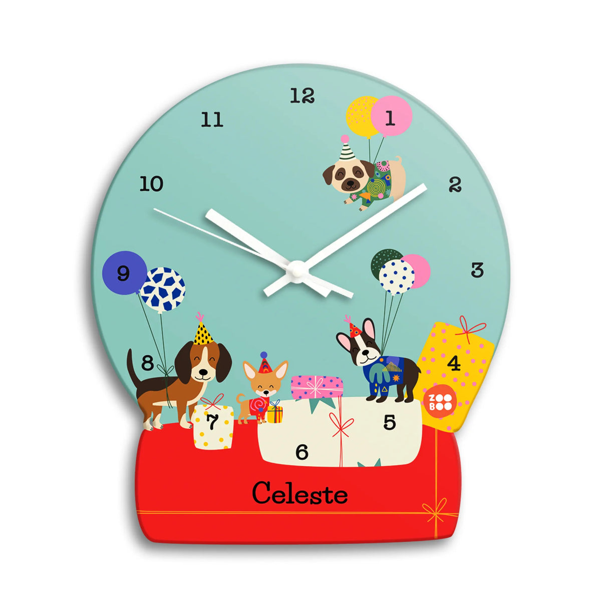 Personalised Paw Party Wall Clock for Kids Room - image 1