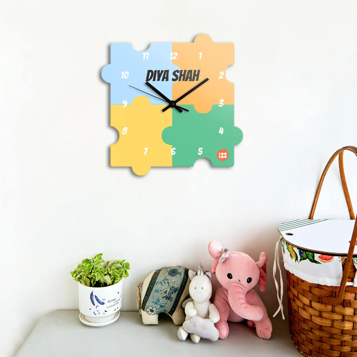 Personalised Puzzle Pop Wall Clock for Kids Room - image 2