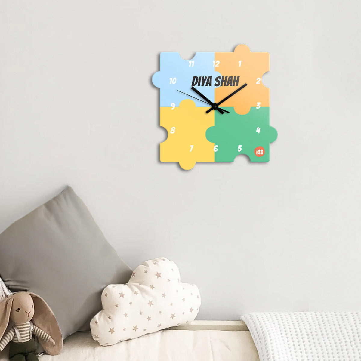 Personalised Puzzle Pop Wall Clock for Kids Room - image 3