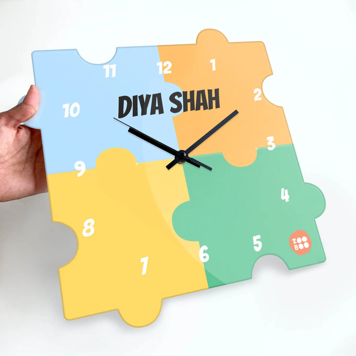 Personalised Puzzle Pop Wall Clock for Kids Room - image 4