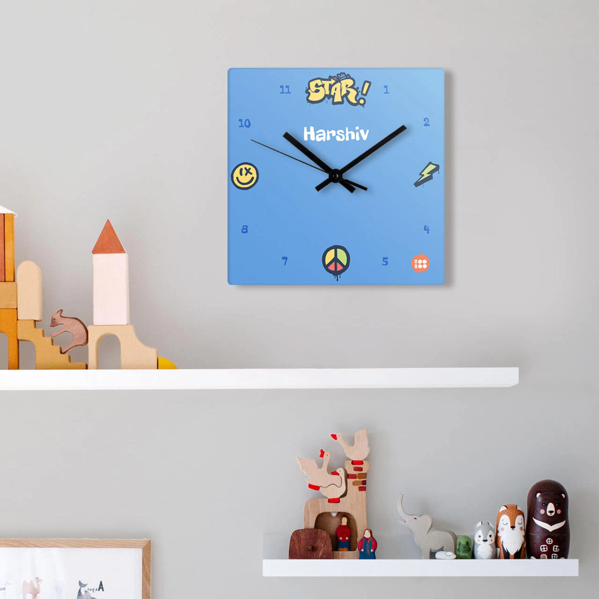 Personalised Rising Stars Wall Clock for Kids Room - image 6