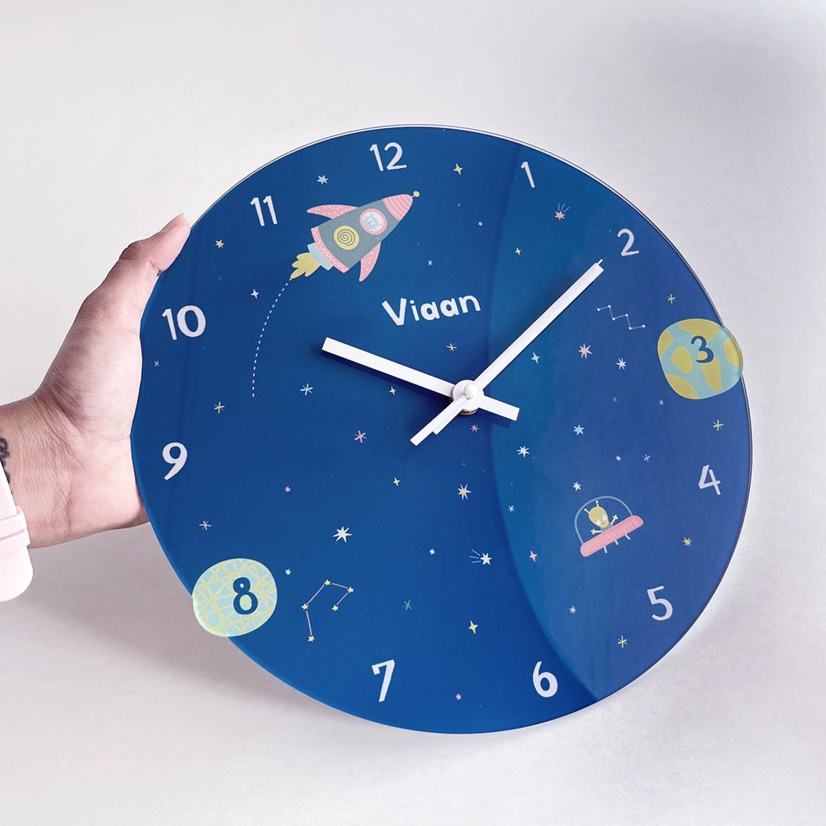 Personalised Space Explorer Wall Clock for Kids Room - image 4