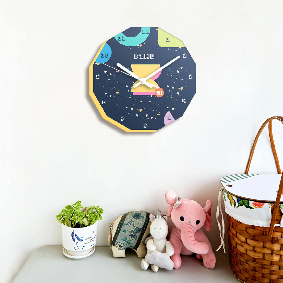 Personalised Terrazzo Pop Wall Clock for Kids Room - image 2